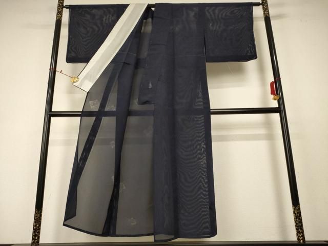 平和屋着物*夏物 色無地 縦絽 蠟色 正絹 ♥ AABC6903jd