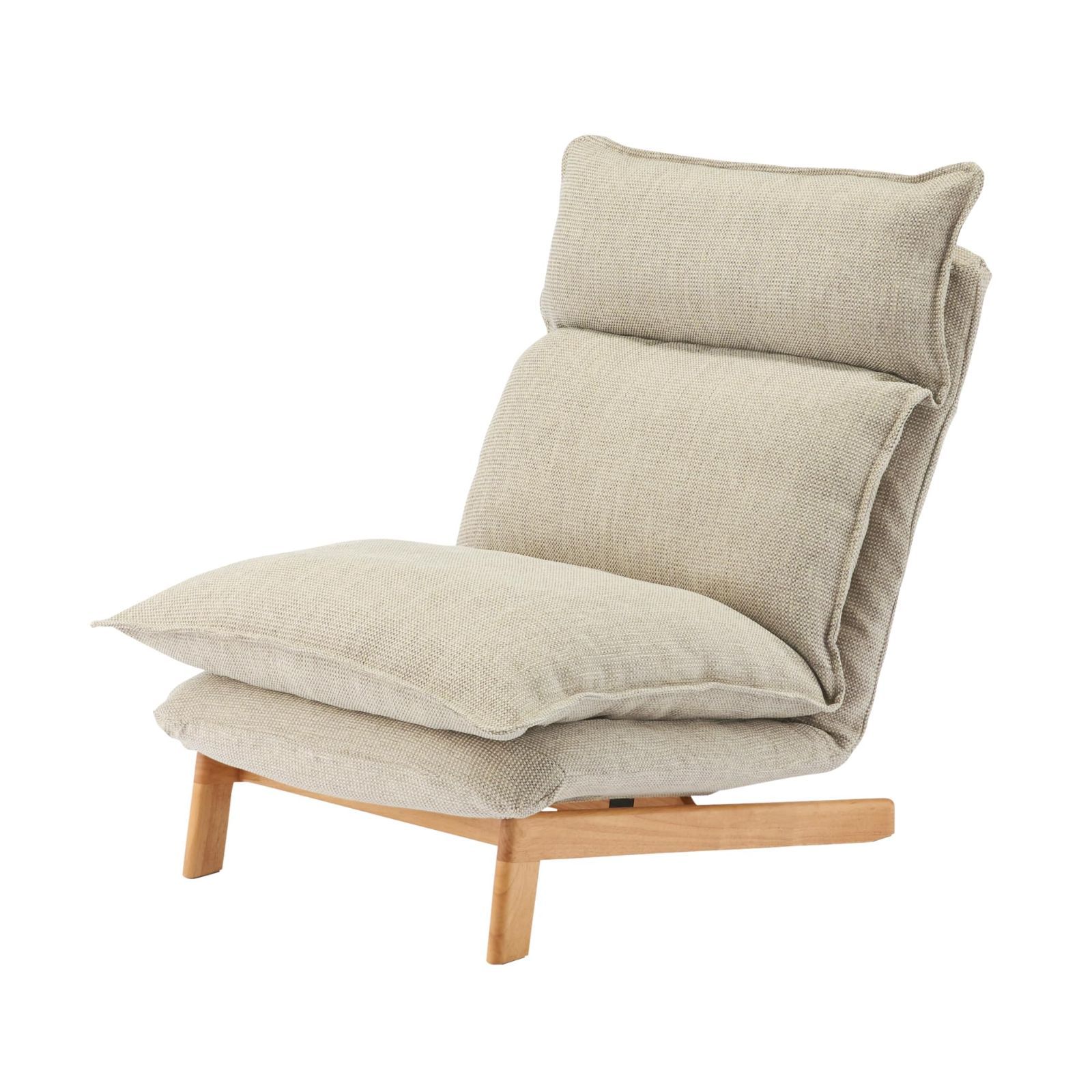 【数量限定】ハイバックリクライニングソファ ベージュ 無印良品 幅74×奥行114～134.5×高さ66.5～89.5cm 1シーター ポリエステル平織 12910992