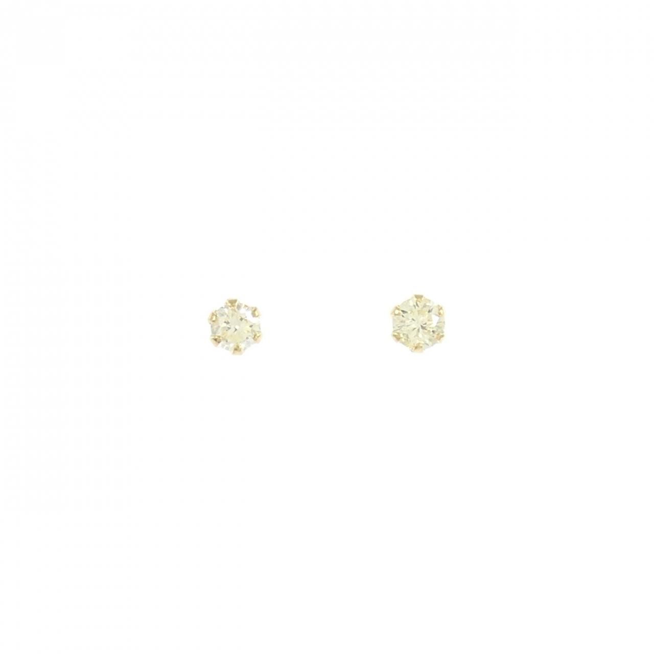 K18YG ソリティア ダイヤモンド ピアス 0.10CT