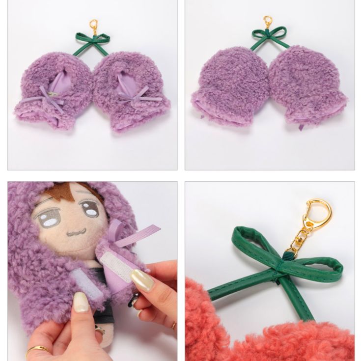 10cm 推しぬい 2色展開！さくらんぼ♡ ぬい服 着せ替え ポンチョ