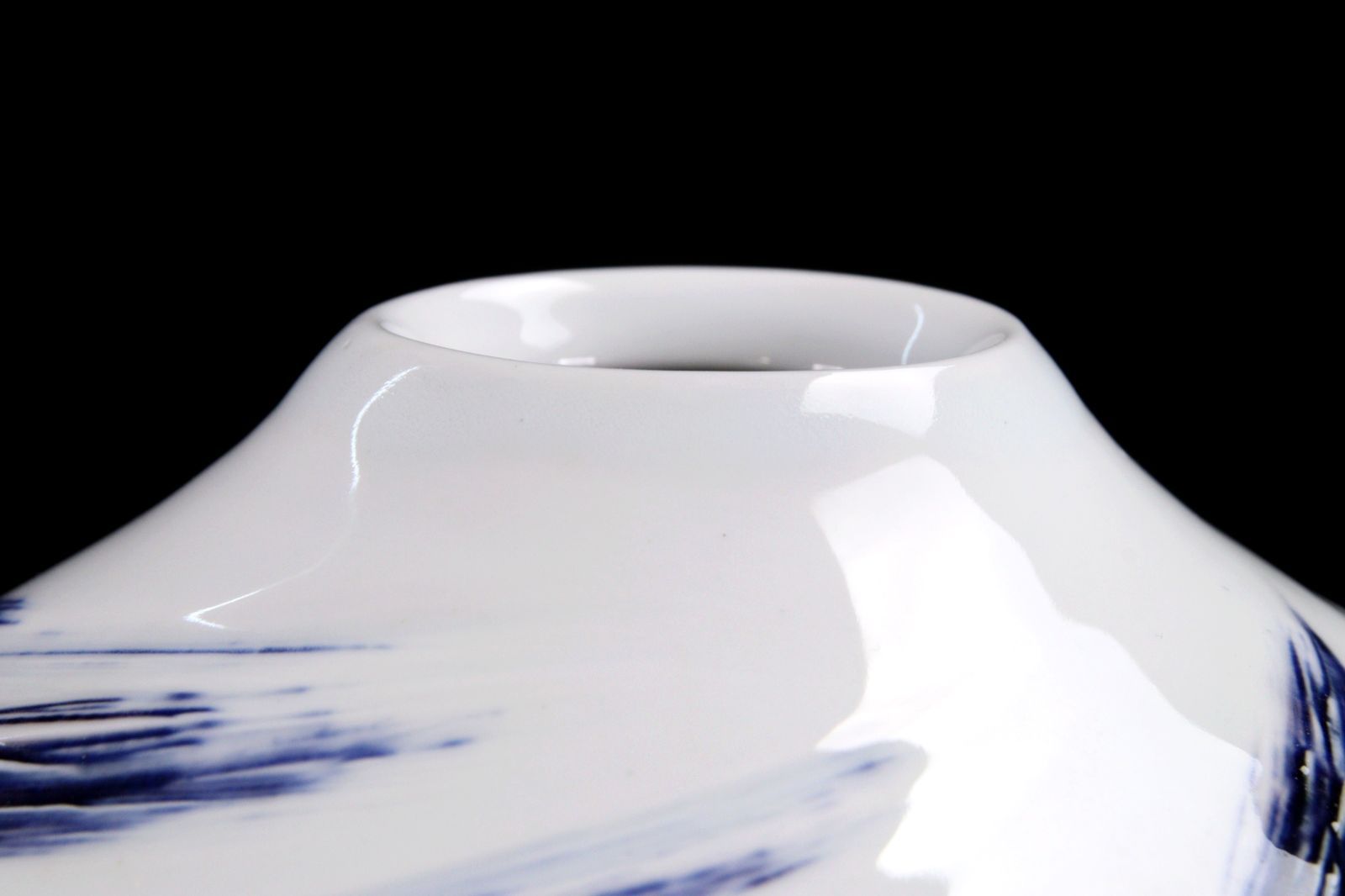 泰明窯 前田泰昭 染付渦潮壷 29cm 共箱 花器 花瓶 唐物 骨董 古美術 楾