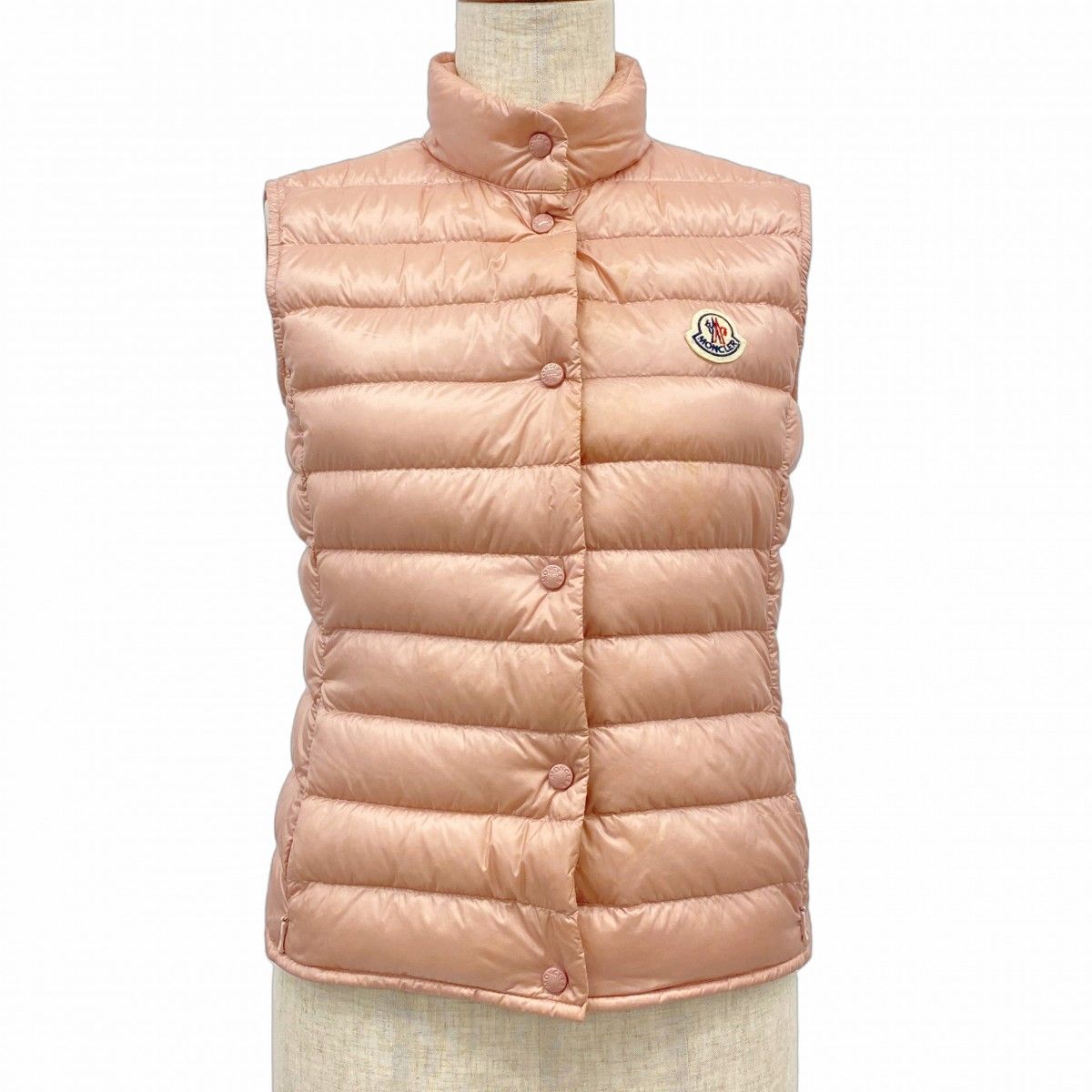 5apm0016 モンクレール ダウンベスト 表記サイズ00 ピンク ナイロン ダウン フェザー G10931A10200 53048 レディース