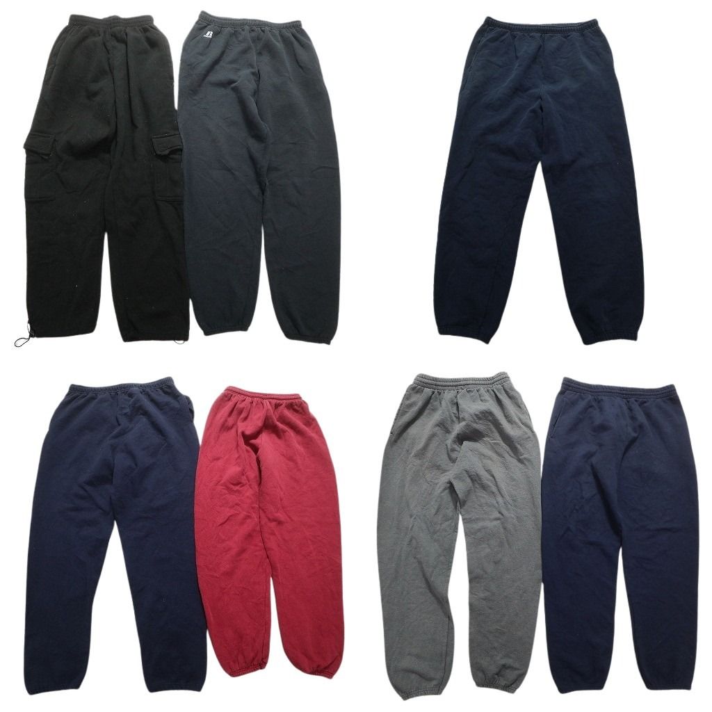 古着卸 まとめ売り スウェット パンツ 7枚セット (メンズ L ) ラッセル カーゴ 無地 ワンポイント 中古 古着 MY9429