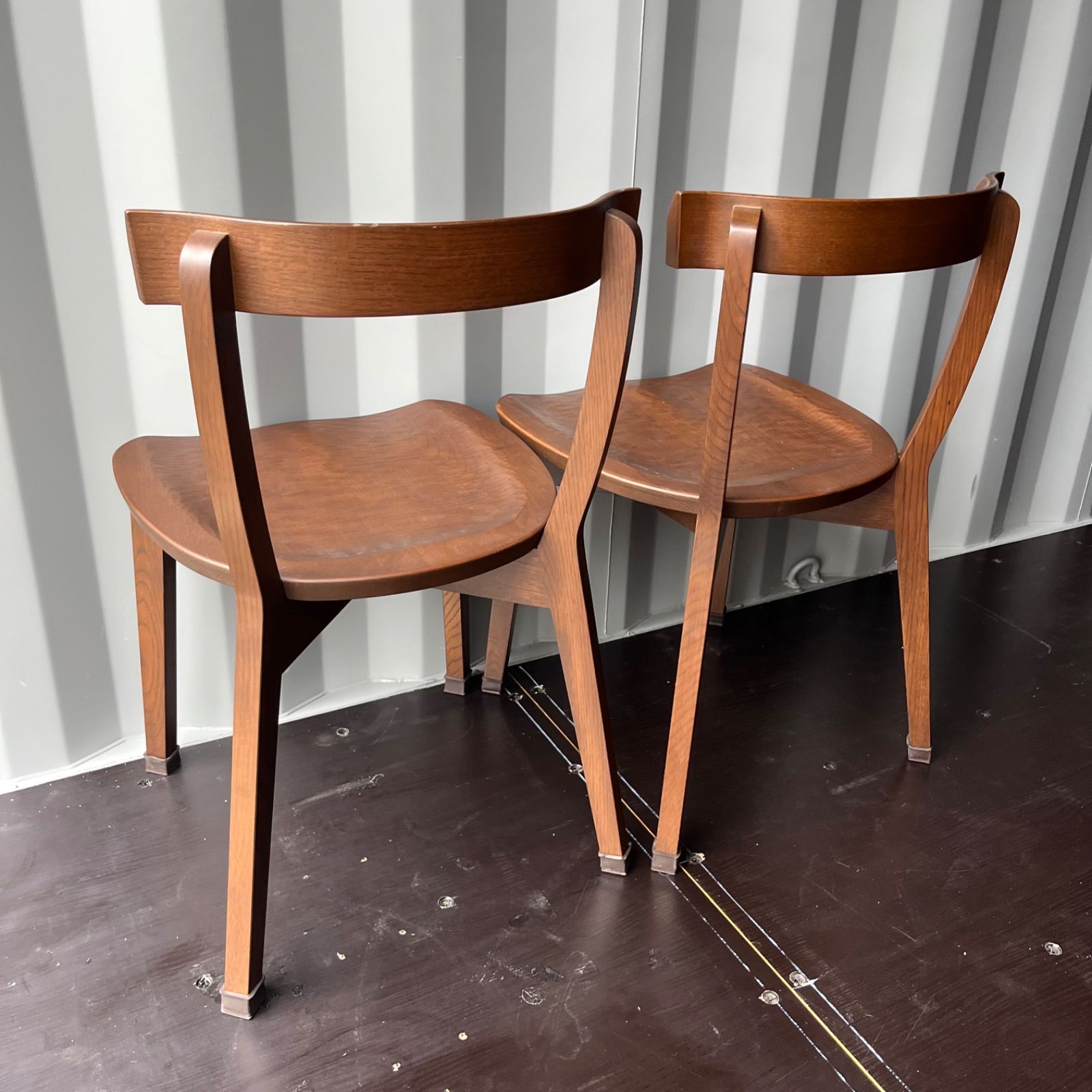 取付無料！葉山家具 天然木ナラ材 北欧風ナチュラルダイニングチェア2