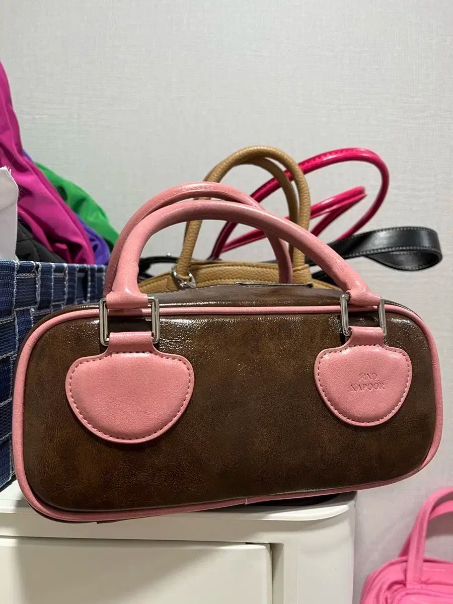 FIND KAPOOR ファインドカプア ハートブロックバッグ ピンクブラウン