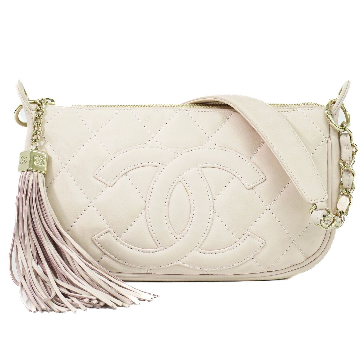 本物 シャネル CHANEL ココマーク マトラッセ タッセル チェーン  