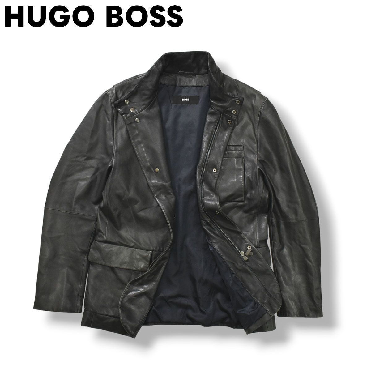 ◎希少ヒューゴボス レザーコート 羊革 シープスキン レザージャケット 羊革】 ヒューゴボス HUGO BOSS シープスキン レザー ジャケット