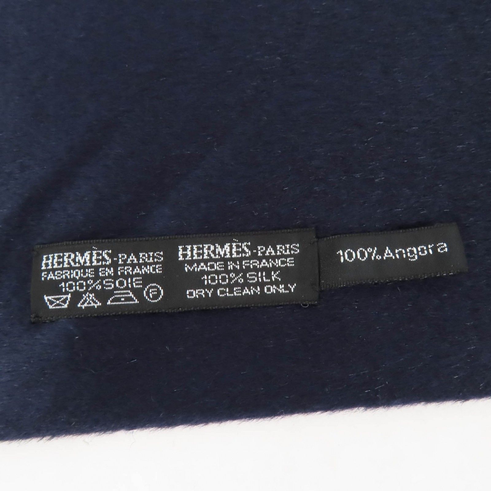 【美品】HERMES マフラー シルク100% アンゴラ100% エルメス マフラー アンゴラ100% / SILK100% フェザー オレンジ