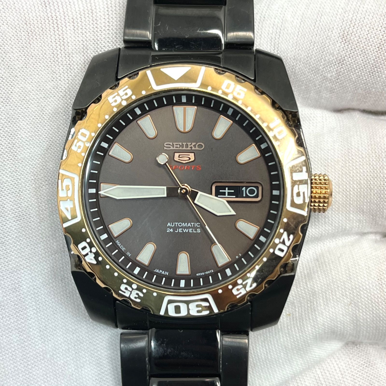 美品】SEIKO 5 SPORTS セイコーファイブスポーツ 4R36 腕時計 裏 ...