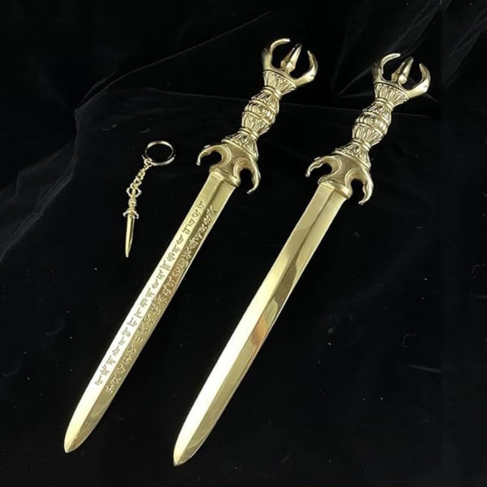 不動明王 三鈷剣 密教法具 不動明王の剣 宝剣 法剣 金剛剣 刀身レタリング サイズ長さ39CM 倶利伽羅剣 三鈷柄剣 仏具寺院ギフト用 魔除け