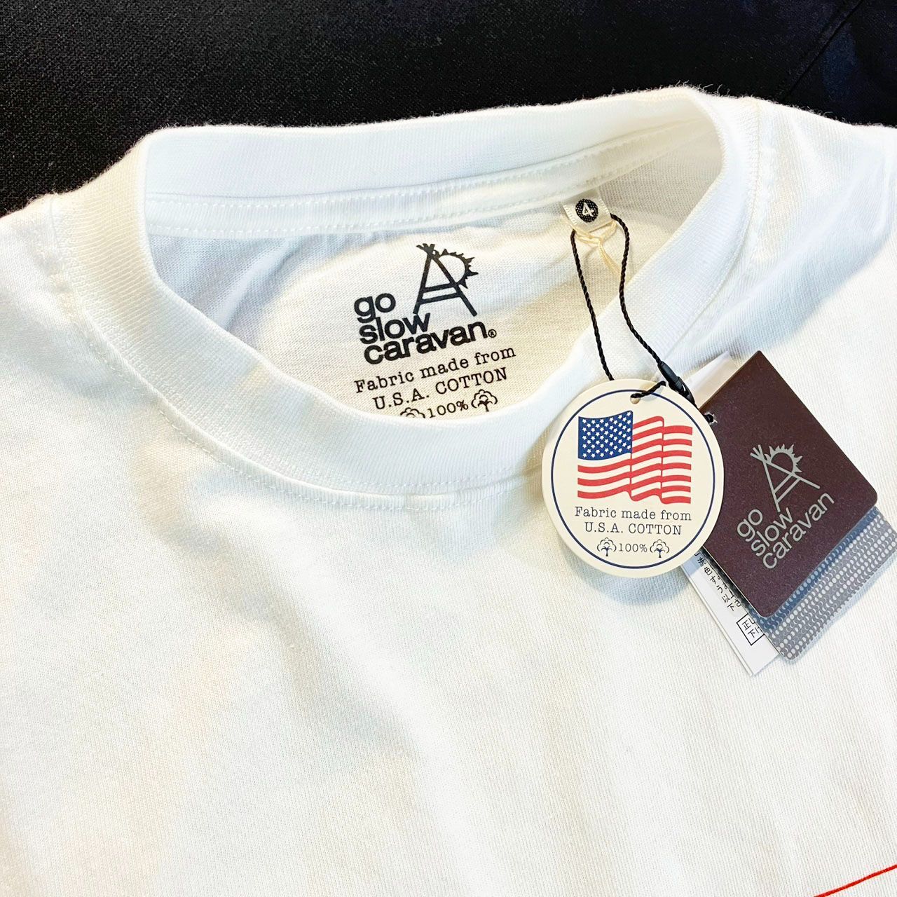 go slow caravan パンダ USA/C スクエア LOGO バック プリント ロング 