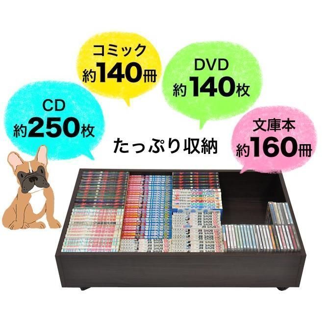 もうプラケースは卒業 ベッド下収納ボックス ソファ下収納 キャスター付き木製収納箱 幅80×奥行50×高さ20cm 収納ボックス 収納BOX 収納ケース 4WY1504 MARWIL-DEMENAGEMENTS_CH