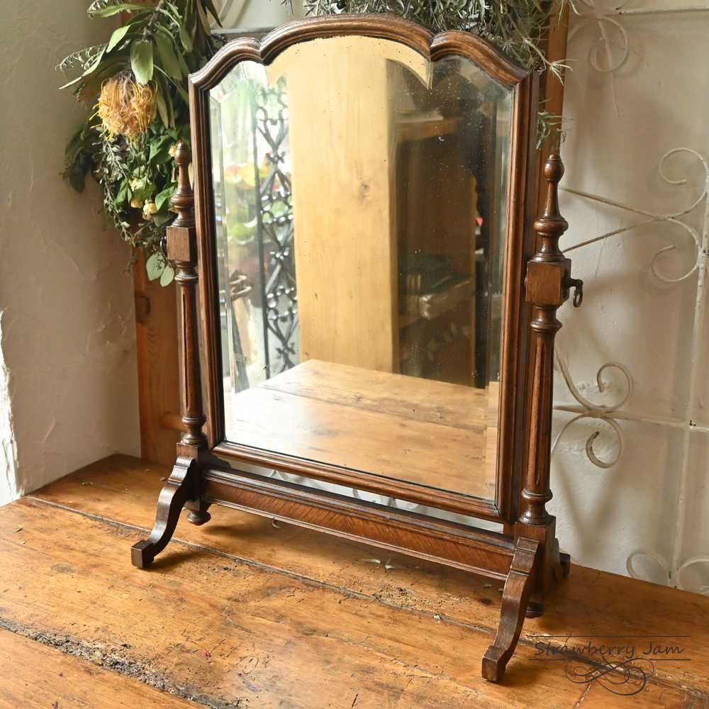 L3705-280 英国アンティーク オーク スタンドミラー シュバルミラー Mirror インテリア ミラー イギリス