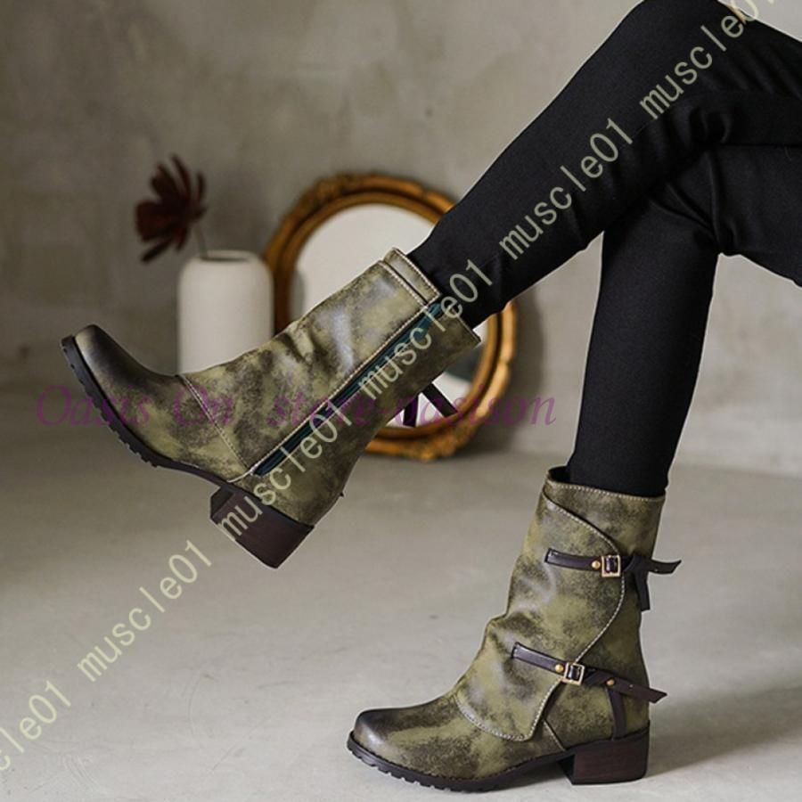 美品✨ フェラガモ ガンチーニ 型押し 【5C】 サイドジップ チャンキー