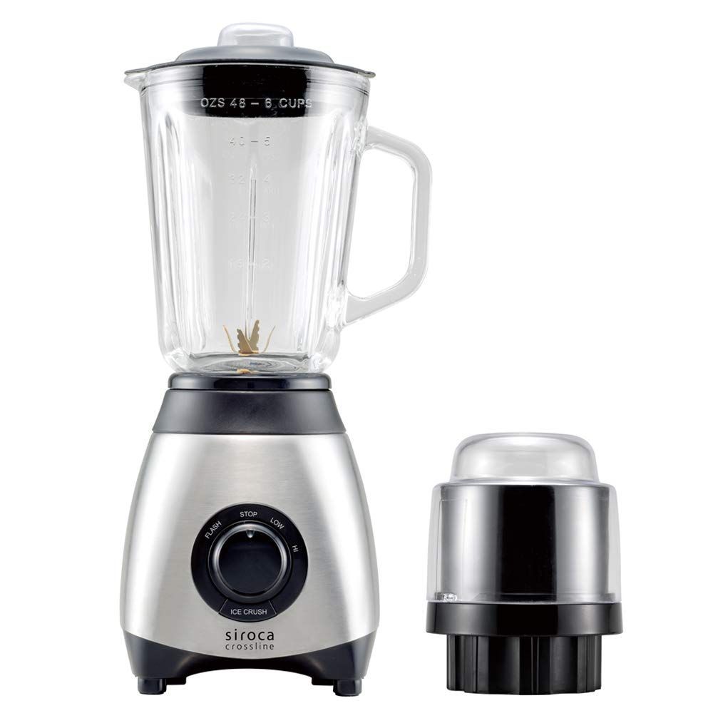 商品 siroca ミル付きミキサー SJM-115 氷も丸ごと砕ける|ガラス製ボトル|容量1500ml