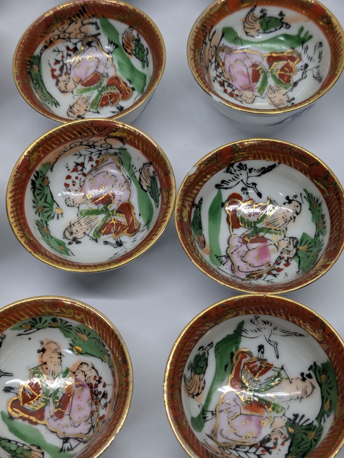 九谷焼 酒盃 ぐい呑 お猪口 骨董 伝統工芸 35個 まとめ売り 即購入可