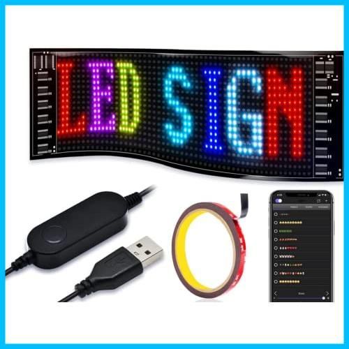 SUBORAWOS LED電光掲示板 柔軟 折りたたみ式 車載 店舗 看板 LEDサインボード 多言語示 USB サイン スクロールメッセージボード パネルカーサインディスプレイ Bluetooth アプリコントロール 折りたたみ式 フレキ