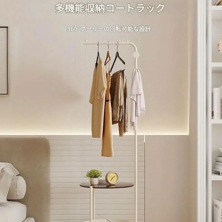 ハンガーラック 自立式衣類ラック 寝室用衣類ハンガー 棚付き 高級