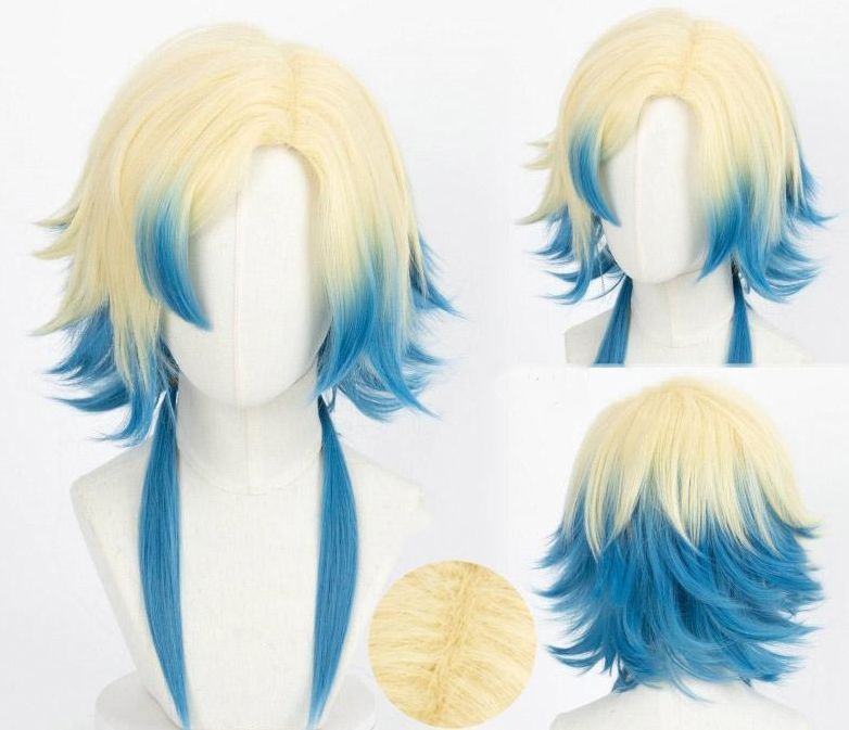 新品 ミヒャエル カイザー 髪型再現 コスプレ用ウィッグ ブルー