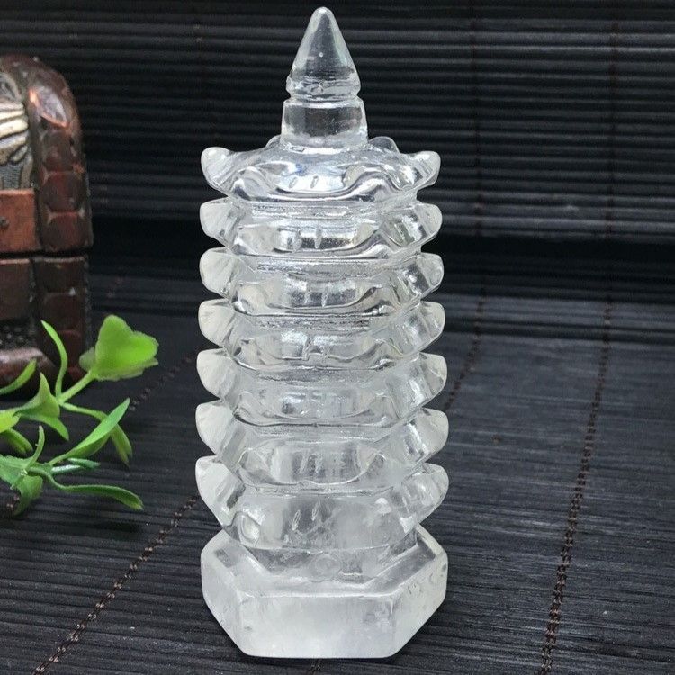 天然石　水晶　文昌塔　風水　縁起物　３点まとめて　Ｖ　6874 文昌塔 天然石 水晶 置物 オブジェ 風水 厄除け 縁起物 健康運 仕事運