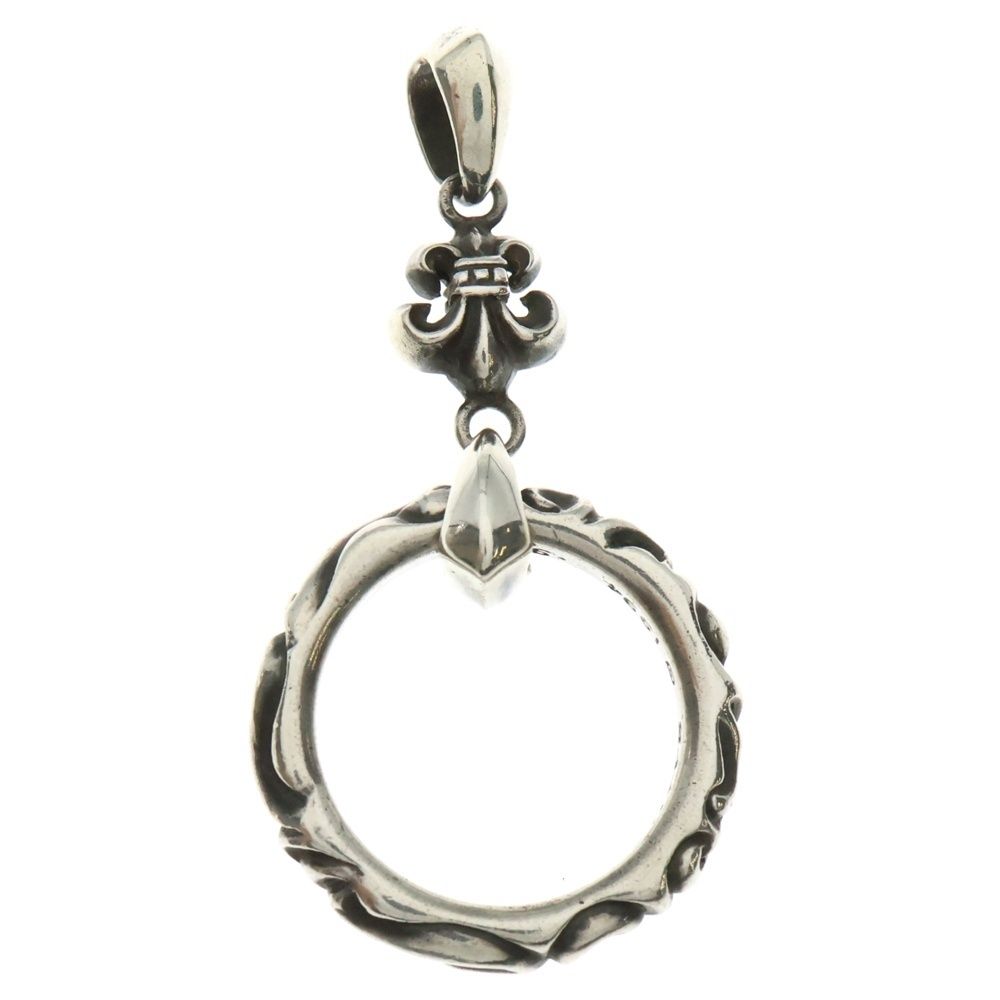 CHROME HEARTS クロムハーツ BS FLEUR CHARM EYEWEAR LOOP SCRL BAND BSフ チャーム アイウェアループ スクロールバンド ネックレストップ シルバー