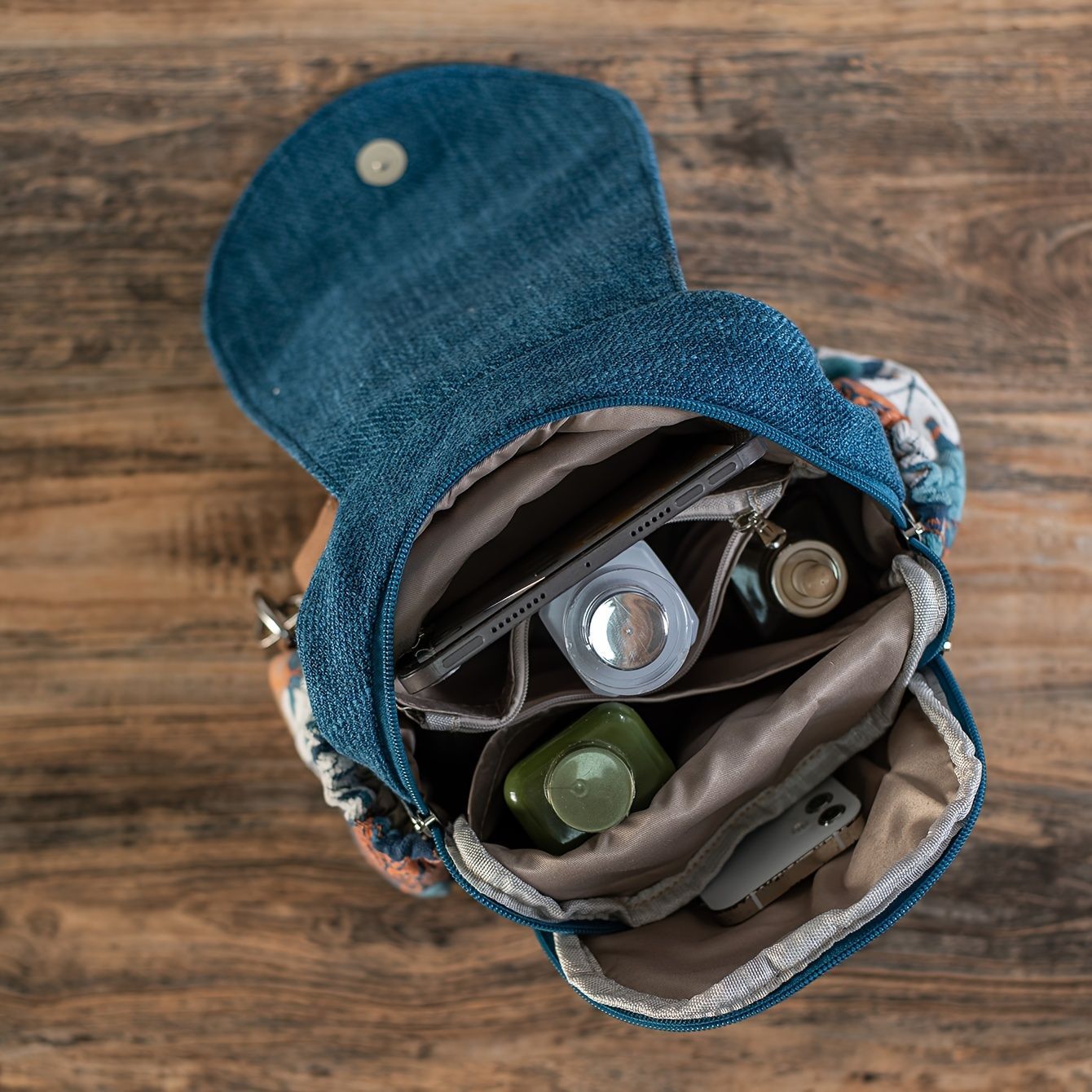 バックパック ボヘミアンブルータイダイ フローラル マルチ  