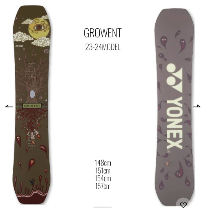 YONEX グラトリ GROWENT スノーボード 148 21-22 板のみ 21-22モデル