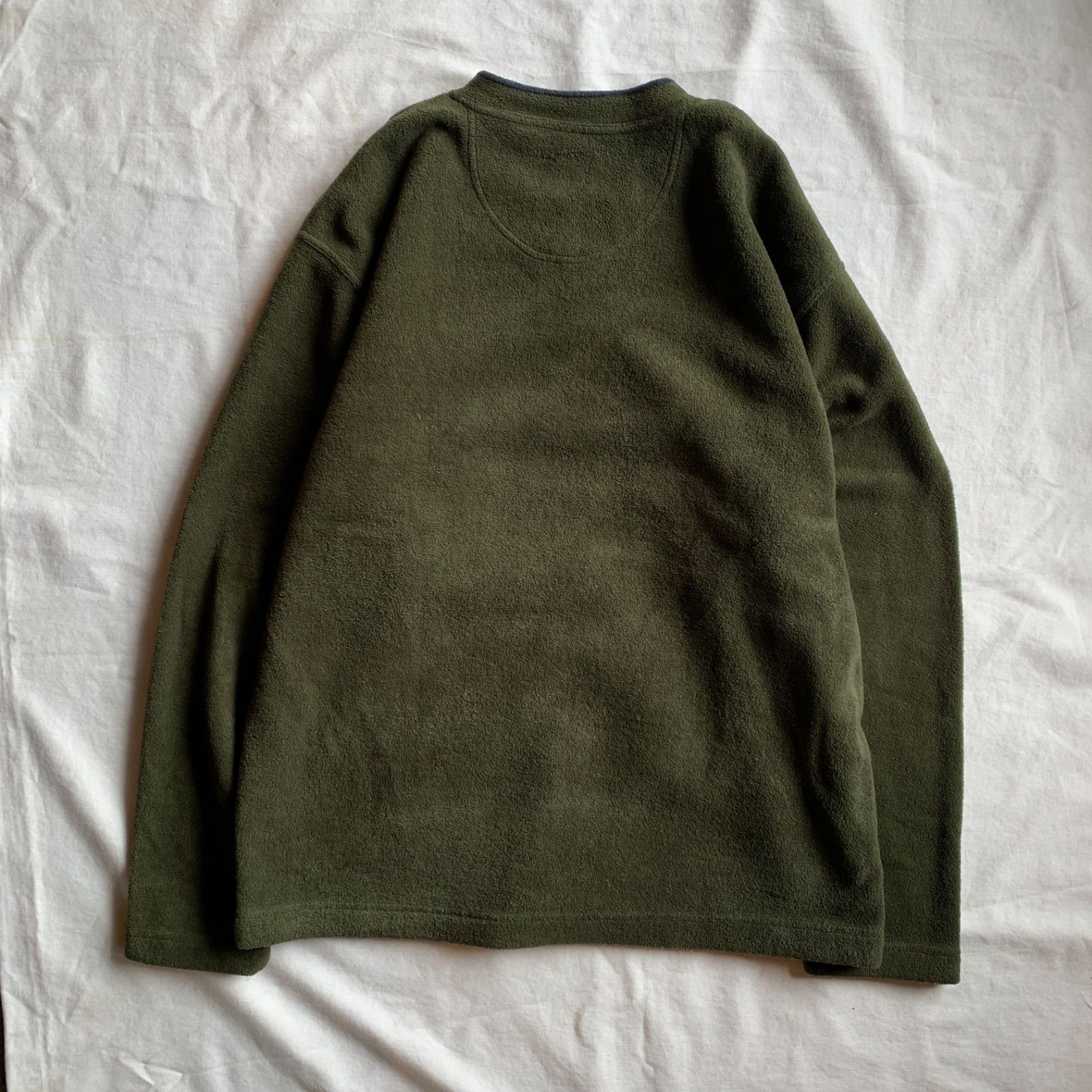 00s GAP フリースプルオーバー Vネック オリーブグリーン オールド 
