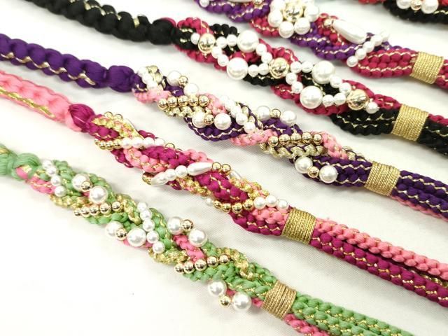 平和屋着物 和装小物 振袖用飾り付き帯締め10本セット パール 花 金糸 CAAX8194ju
