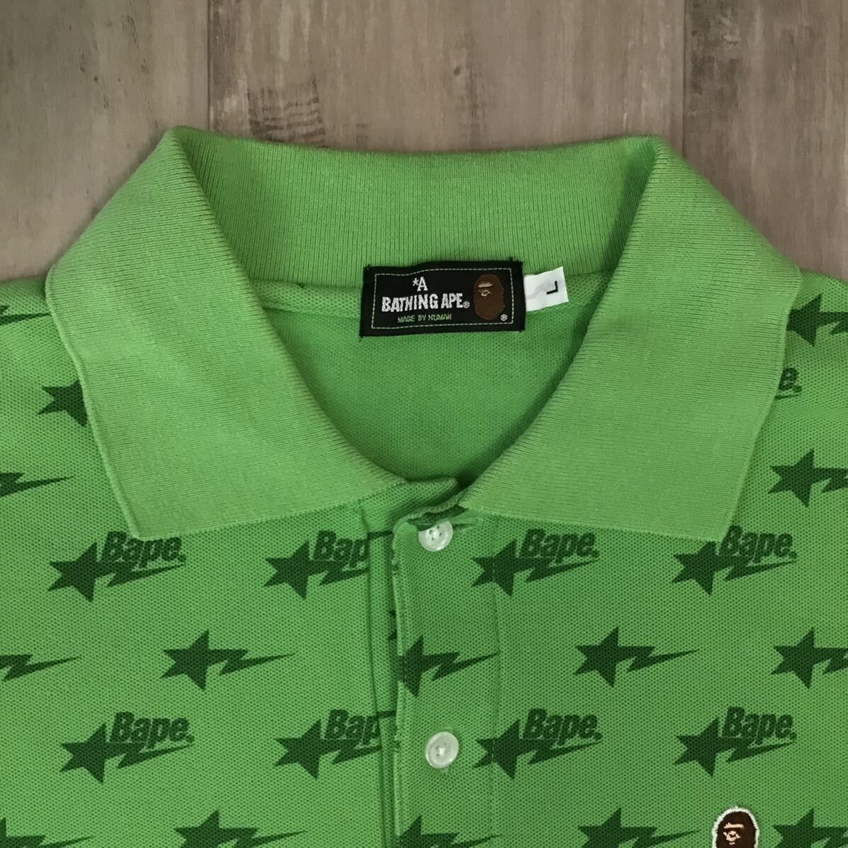 A マルチカラー bapesta ポロシャツ Lサイズ a bathing ape bape sta