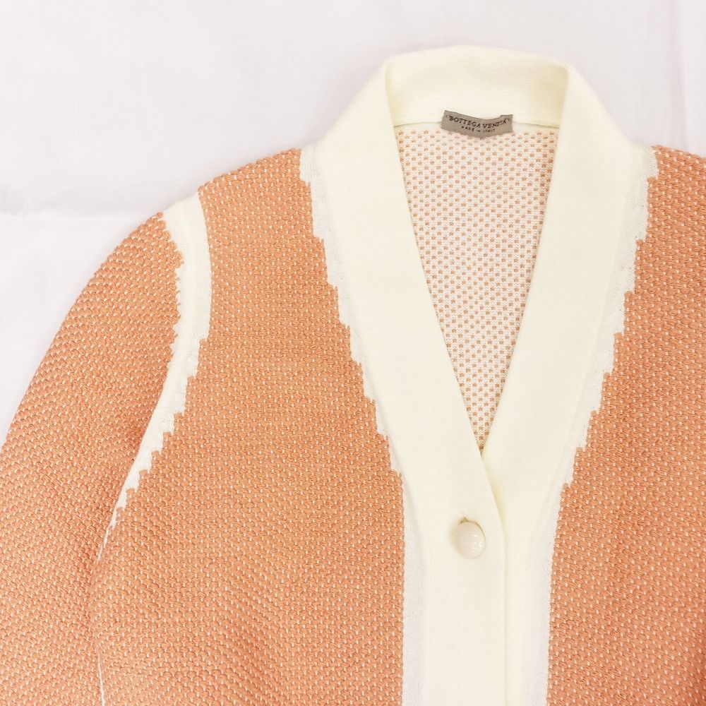 BOTTEGA VENETA ボッテガヴェネタ 刺繍 コットン ニット カーディガン ジャケット 長袖 サイズ40 M ピンク レディース 【中古】 BOTTEGA VENETA ボッテガヴェネタ 刺繍 コットン ニット