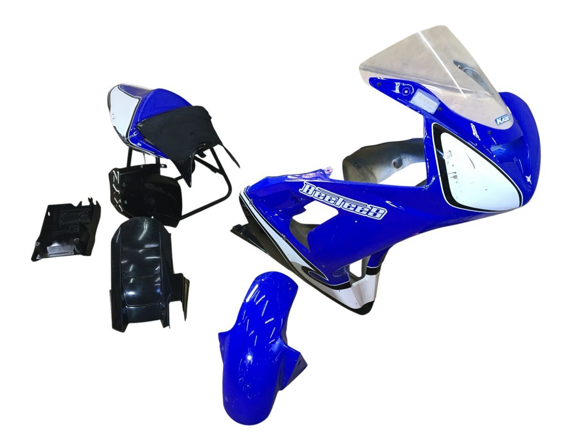 ZX-6RR ZX600K 03-04 低走行126ｋｍ レーシングカウルセット 取付部 無し 補修 ストックにも 2750-Z4281