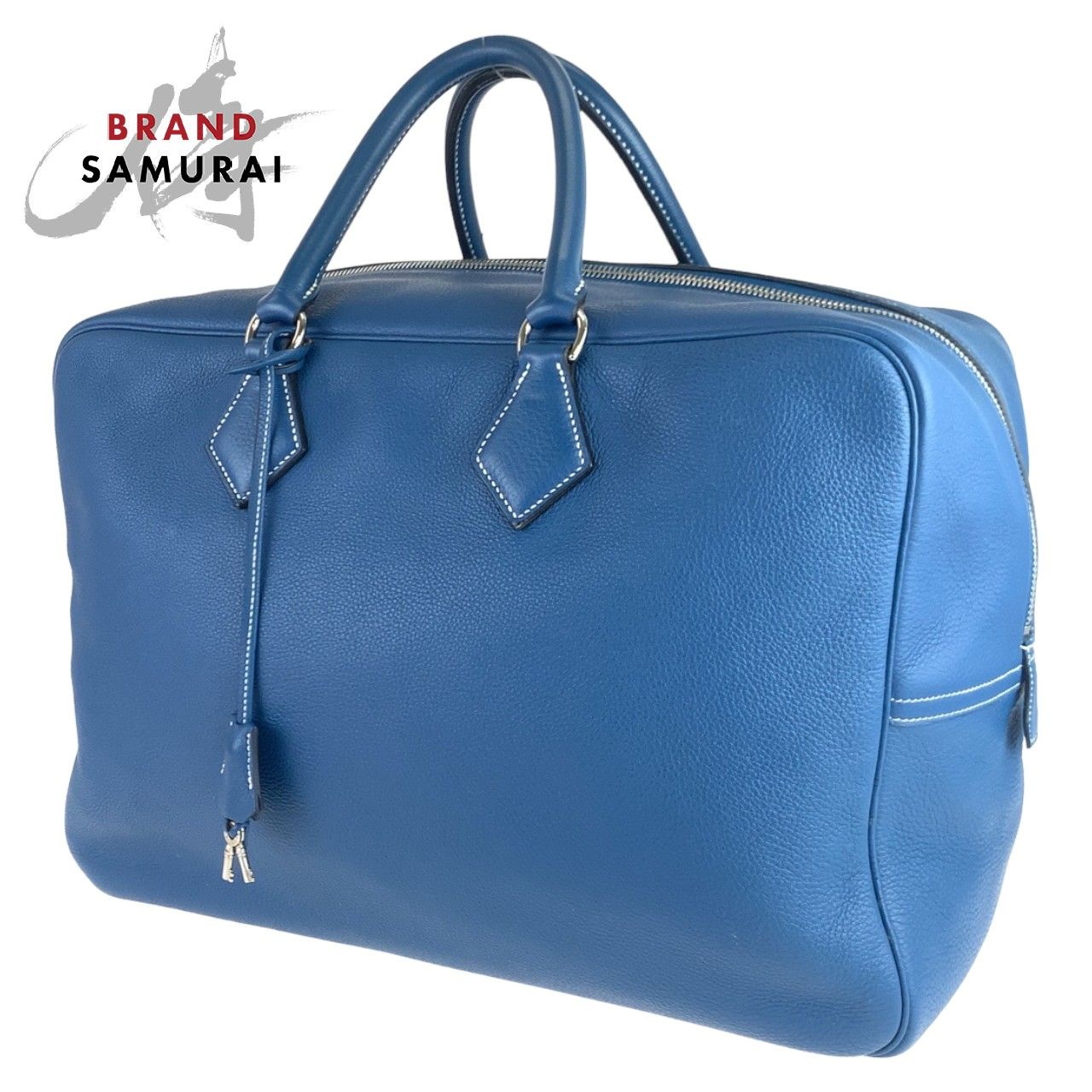 HERMES エルメス ヴィクトリア45 ブルータラサ ブルー 青