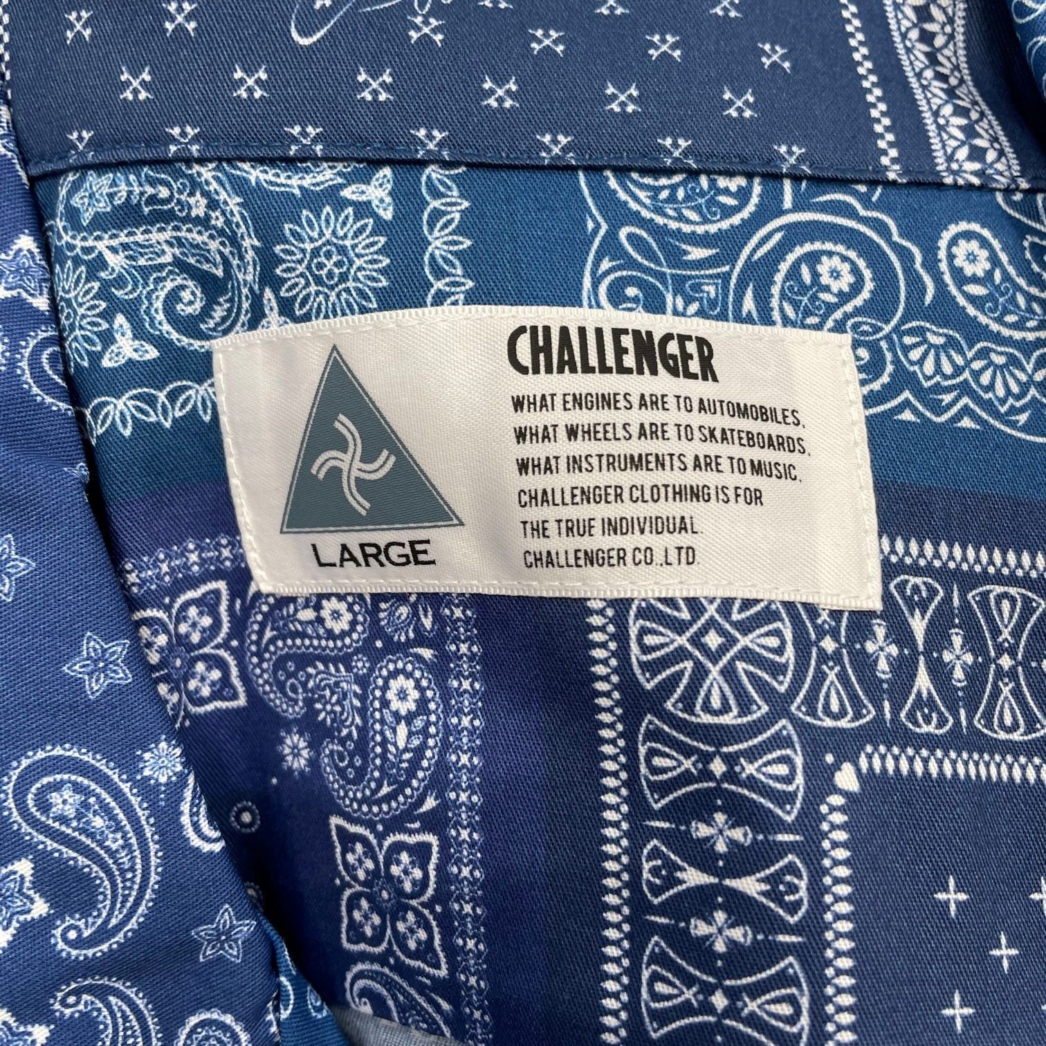 CHALLENGER/S/S BANDANA SHIRT（ネイビー）L