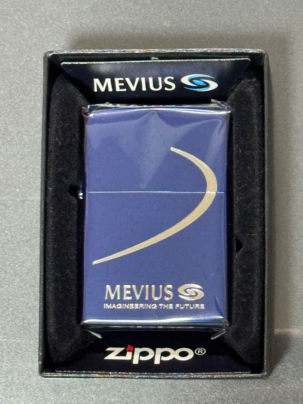zippo メビウス ブルー シルバー刻印 限定品 MEVIUS BLUE 2015年製 MILD SEVEN マイルドセブン 前面