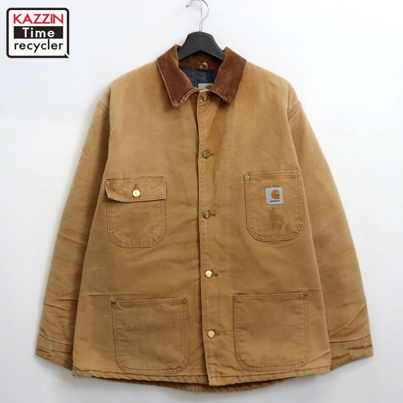 00s Carhartt ミシガンチョアコート ベージュ ブランケット付き ボロ Carhartt カーハート ミシガンチョアコート ダック ワーク