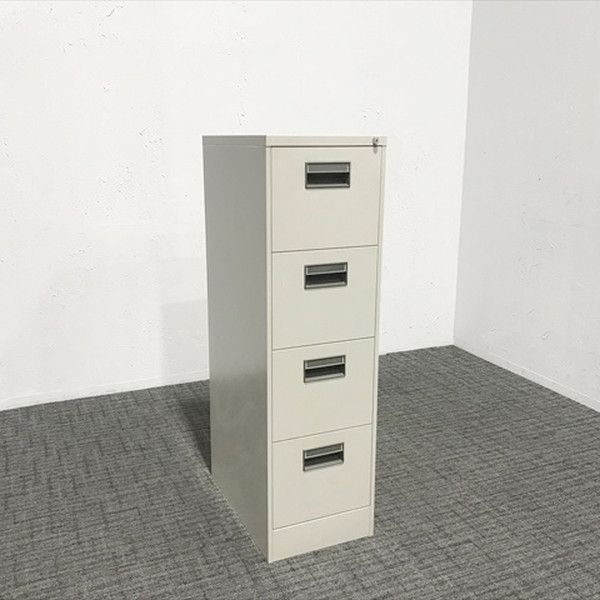 ファイリングキャビネット 4段 A4対応 スチールキャビネット コクヨ ナチュラルグレー
