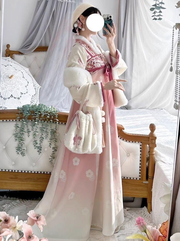 HF-10漢服 コスプレ ワンピース 唐装 仙女服 中華風 中国伝統衣装 イベント撮影用ドレス 美しい刺繍