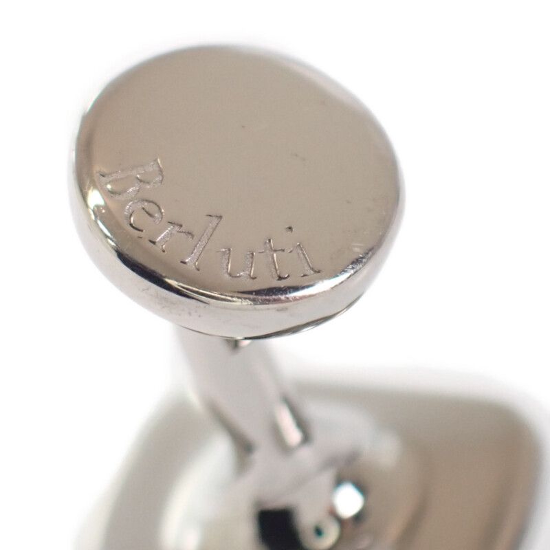【せるお　美品】BERLUTI カリグラフィーカフリンクス シルバー 中古】ベルルッティ Berluti カリグラフィー カフリンクス