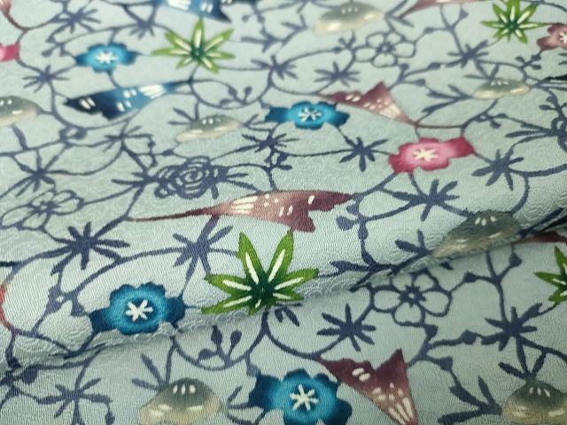 期間限定セール20％off○極上 城間栄順 本場琉球紅型 訪問着 舞花文