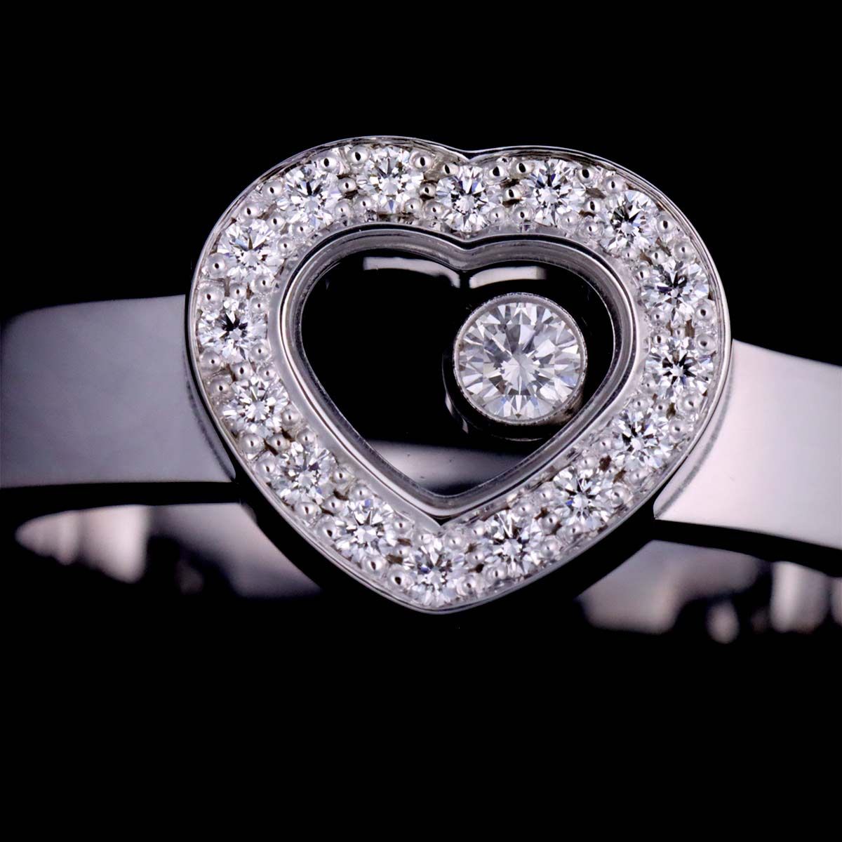 ショパール Chopard ハッピーダイヤ ハート 8号 リング ダイヤ K18 WG  