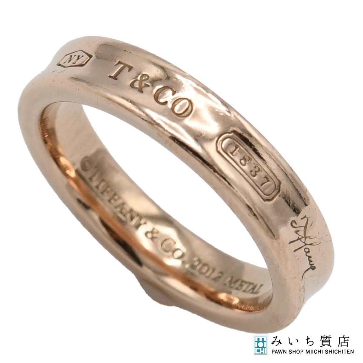 TIFFANY＆Co. ティファニー 1837 ナローリング 指輪 メタル 約4.2g 約 Tiffany & Co. 1837 リング 2012 10号