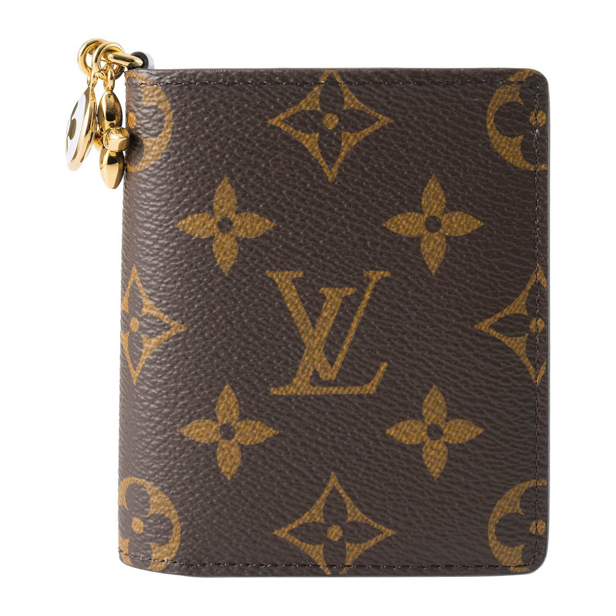 ルイヴィトン Louis Vuitton カードケース ポケットウォレット LV チャーム ブラウン|アズールブルー