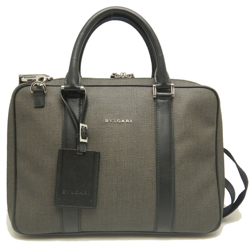 BVLGARI ビジネスバッグ ブラック/グレー BVLGARI ブルガリ ビジネスバッグ バッグ ショルダーバッグ 2way