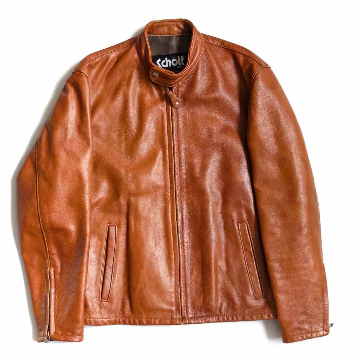 ショット カウレザー シングルライダースジャケット AT877 シングルライダースジャケット ブラック カウレザー【通販