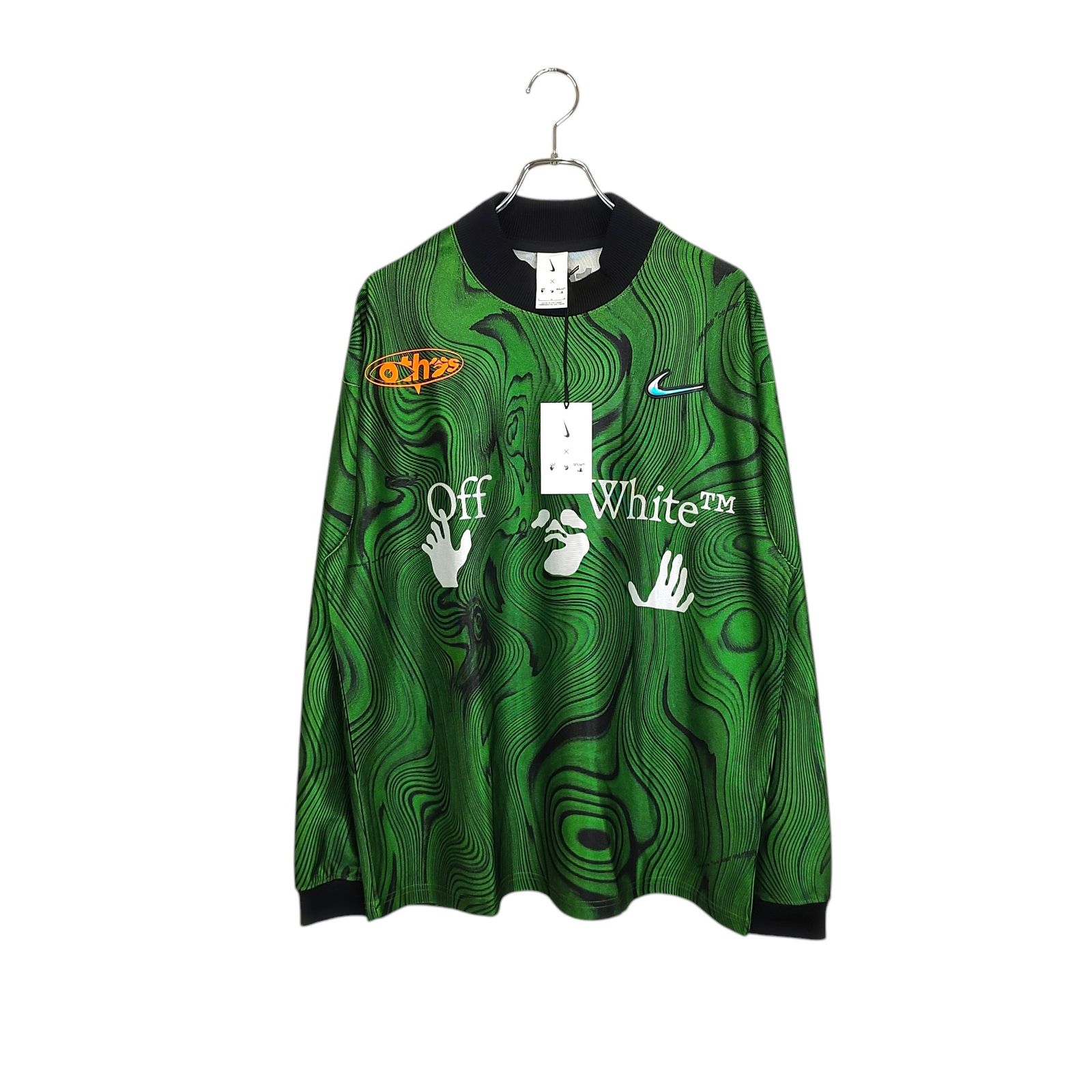 Off-White™ Nike グリーンユニフォーム オフホワイトxナイキエアフォース1 グリーンのディテールを