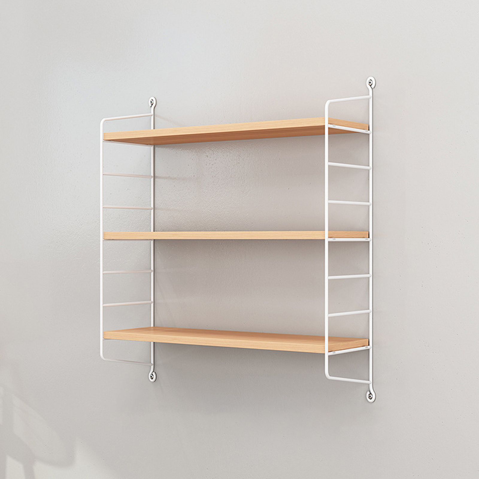 新春 SALE・送料無料」ウォールシェルフ 高さ調節可能 3段式 幅60 木製