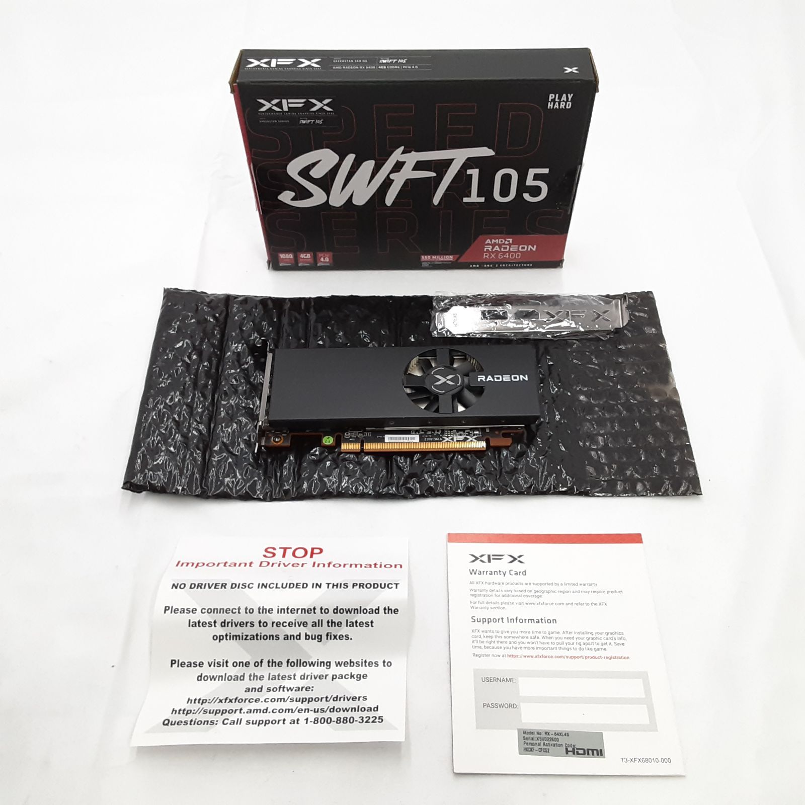 ジャンク】XFX SPEEDSTER SWFT105 RADEON RX 6400 4GB GDDR6