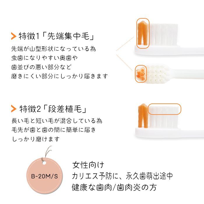 ルシェロ 歯ブラシ ピセラ 5本セット B20 薄暗い M 普通