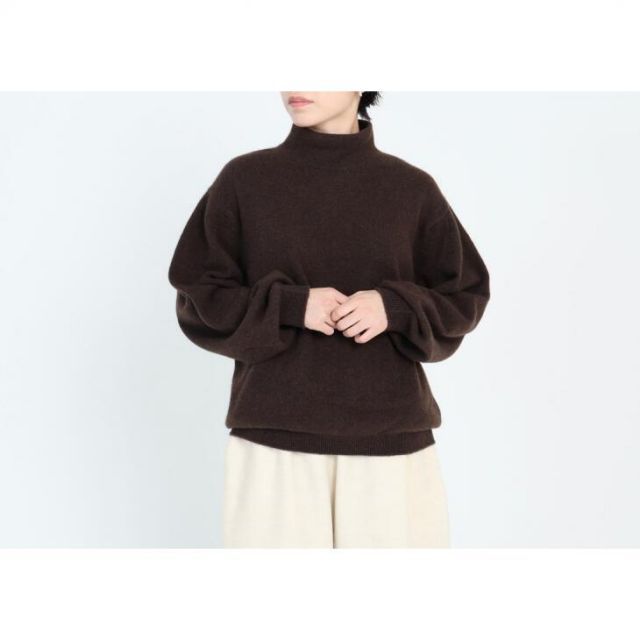 FACTORY (ファクトリー) | 24AW ヤク バルーンスリーブセーター (brown / dark brown) | トップス ニット 秋冬 シンプル お洒落 FACTORY (ファクトリー) | 24AW ヤク バルーンスリーブセーター